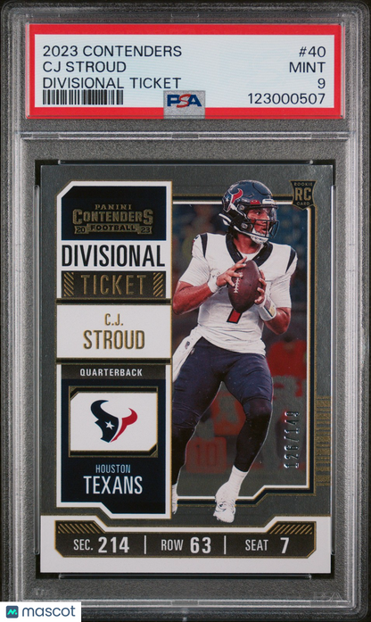 2023 Panini Contenders - CJ Stroud - Div Tix /149 - Rookie - PSA - ROOKIE /149