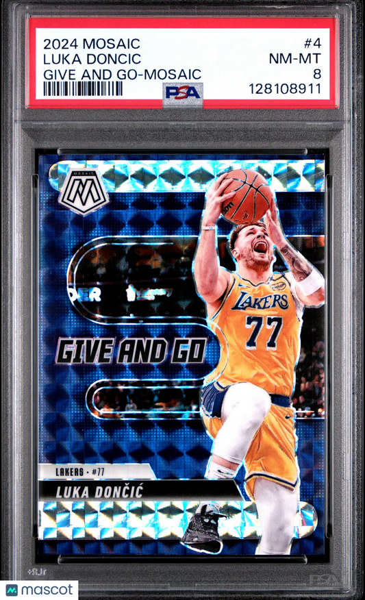2024 Panini Mosaic NBA - Luka Doncic #4 - GIVE + GO - MOSAIC - PSA - Lakers Luka