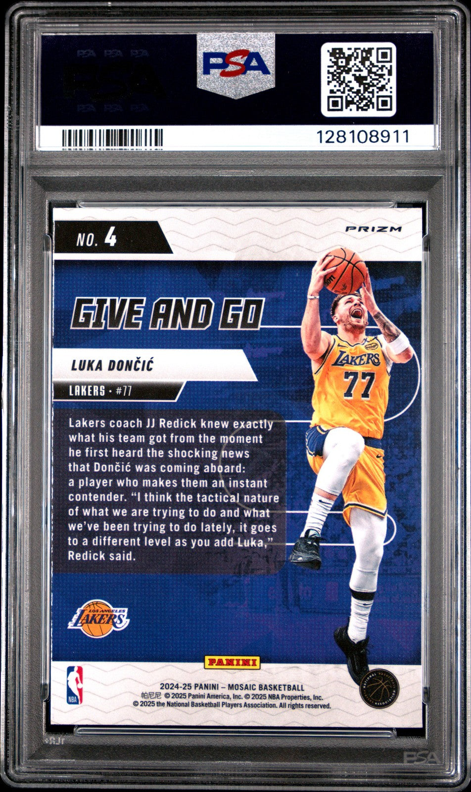 2024 Panini Mosaic NBA - Luka Doncic #4 - GIVE + GO - MOSAIC - PSA - Lakers Luka