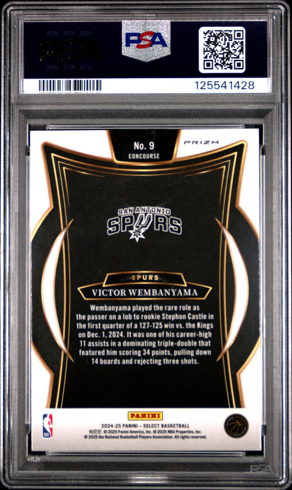 2024 Panini Select NBA - Victor Wembanyama #9 - BLUE PRIZM - PSA - BLUE PRIZM