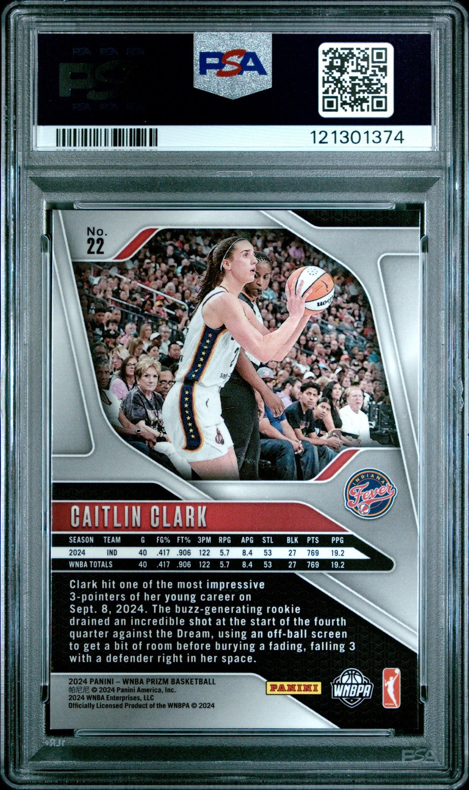 2024 Panini Prizm WNBA - Caitlin Clark #22 - ROOKIE - PSA - ROOKIE