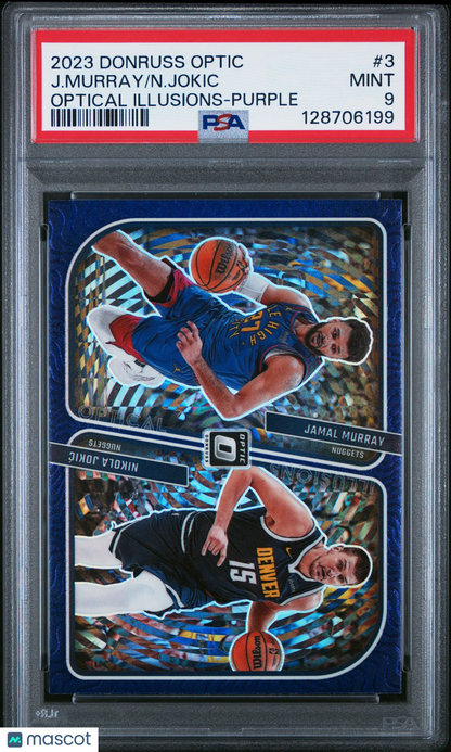 2023 Optic - Jamal Murray Nikola Jokić #3 - OPTICAL ILLUSIONS - PURPLE - PSA