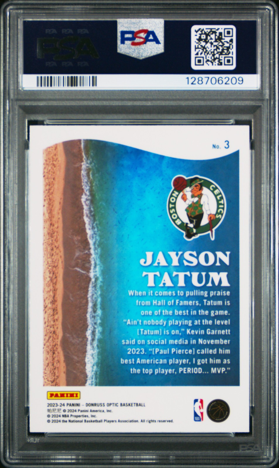 2023 Optic - Jayson Tatum #3 - SPLASH - PSA 9