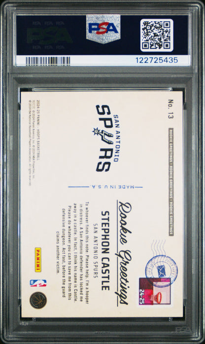 2024 Panini NBA Hoops - Stephon Castle #13 - ROOKIE GREETINGS - PSA - ROOKIE