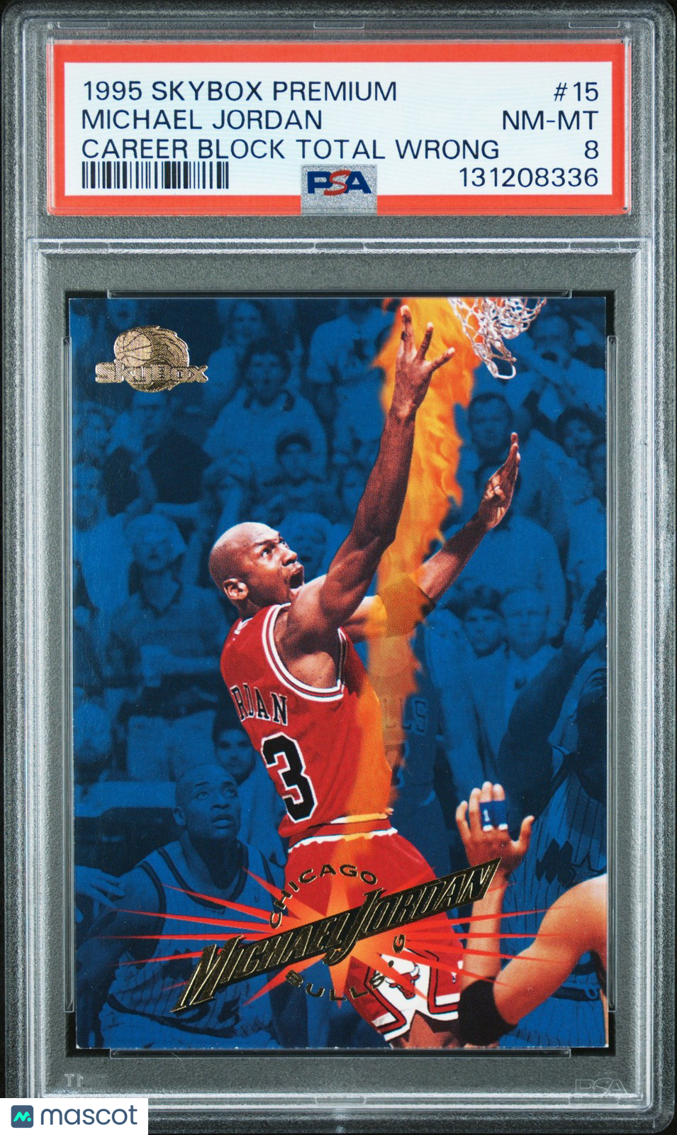 1995 Skybox Premium NBA - Michael Jordan #15 - CAREER BLOCK TOTAL WRONG - PSA 8