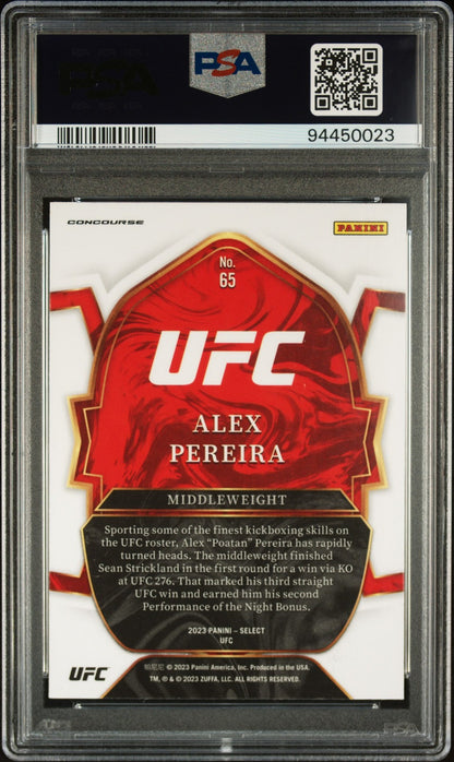 2023 Panini Select UFC - Alex Pereira #65 - POATAN ROOKIE - PSA - ROOKIE