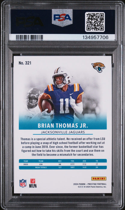 2024 Panini Prestige- Brian Thomas JR.- BLUE XTRA POINT /599 - PSA - /599 ROOKIE