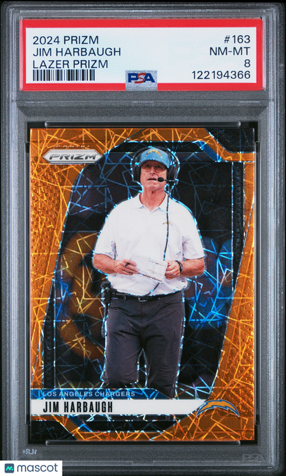 2024 Panini Prizm NFL - Jim Harbaugh - Orange Lazer Prizm - PSA - Orange Lazers