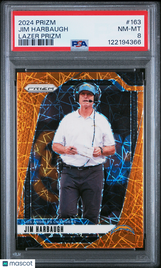 2024 Panini Prizm NFL - Jim Harbaugh - Orange Lazer Prizm - PSA - Orange Lazers