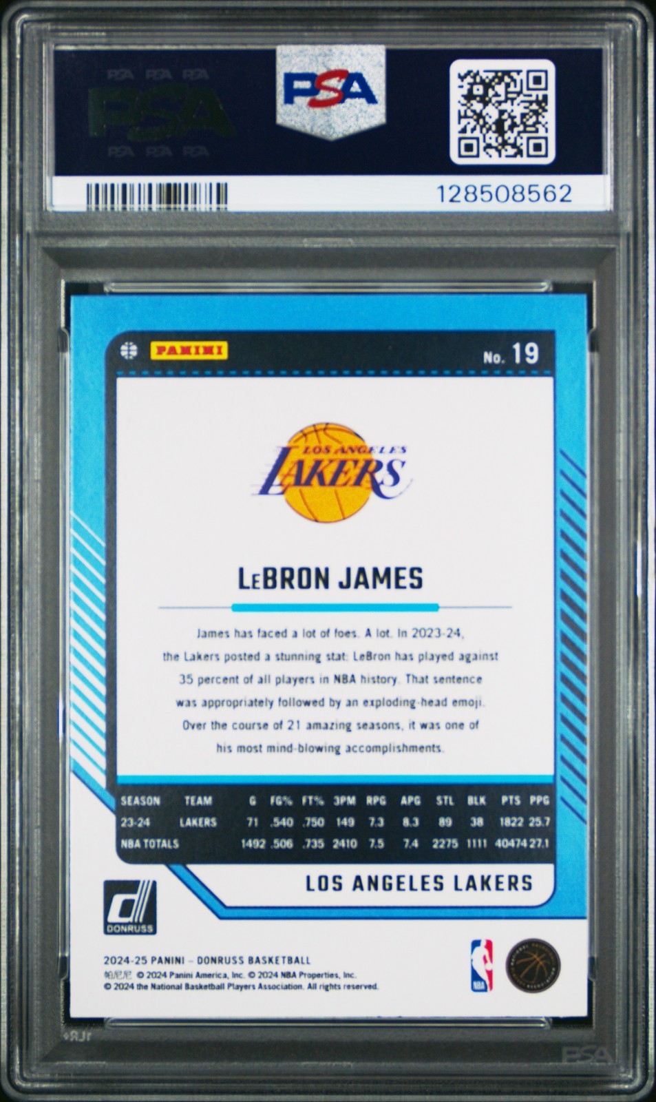 2024 Panini Donruss NBA - LeBron James #19 - DISCO - PSA