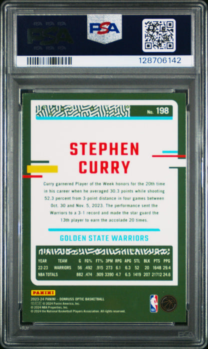 2023 - Optic NBA - Stephen Curry #198 a - PSA - Steph Curry