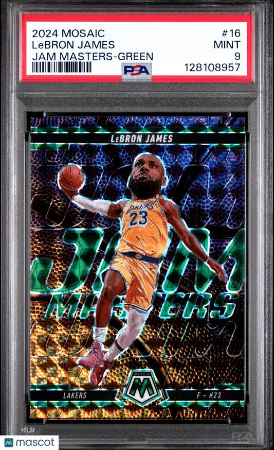 2024 Panini Mosaic NBA - LeBron James #16 - JAM MASTERS - GREEN - PSA