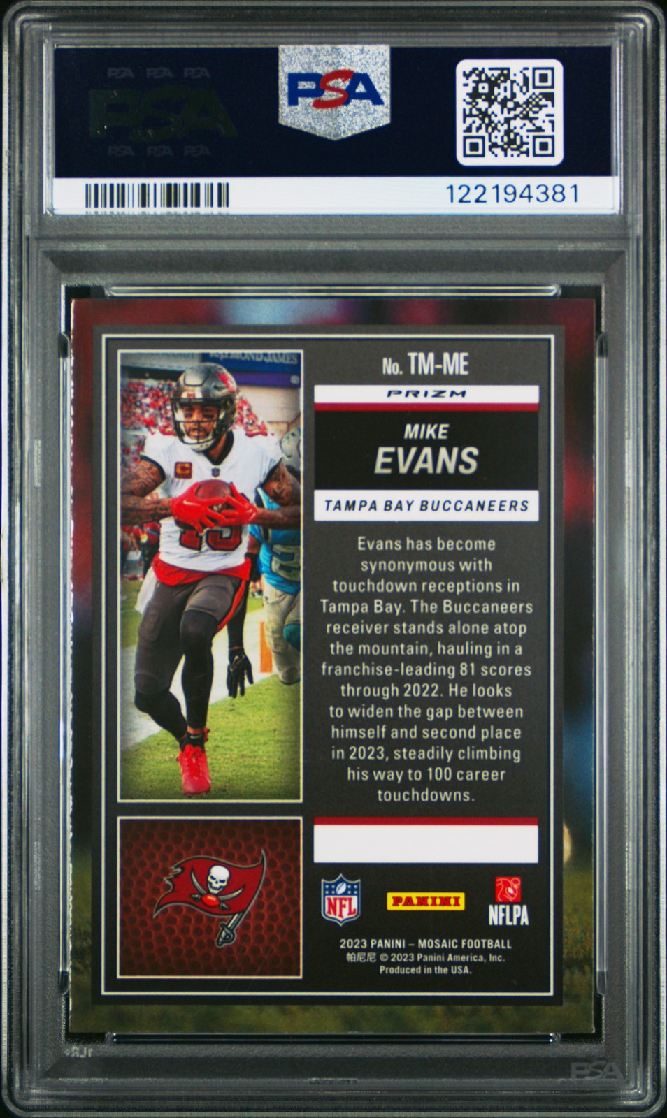 2023 Mosaic - Mike Evans #TMME - Touchdown Time GREEN - PSA