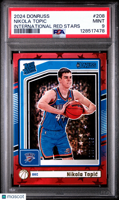 2024 Donruss - Nikola Topic #208 - RED STARS /125 - PSA - ROOKIE /125