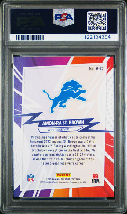 2023 Panini Prestige NFL - Amon-Ra St. Brown #H15 - HEROES - PSA - Amon-Ra