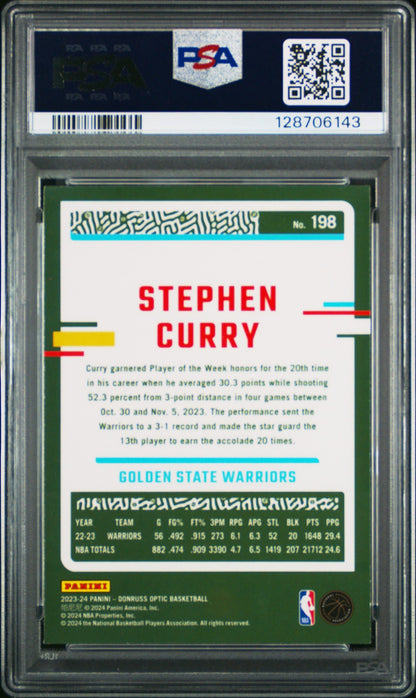 2023 - Optic NBA - Stephen Curry #198 b - PSA - Steph Curry