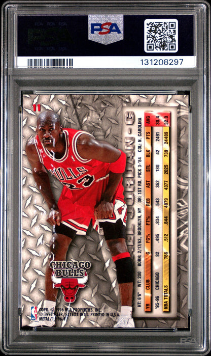 1996 FLEER METAL NBA - Michael Jordan #11 - PSA 7
