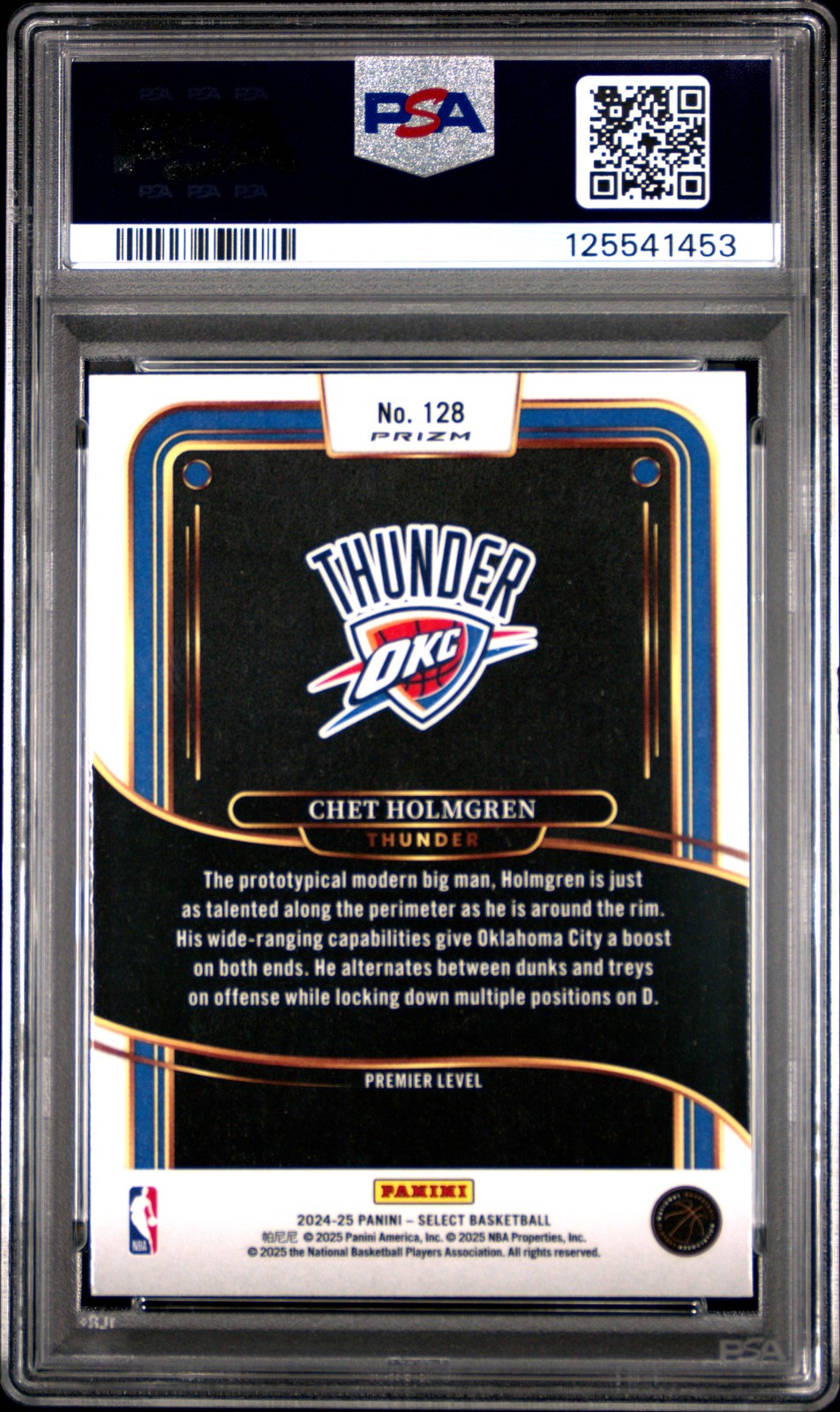2024 Panini Select - Chet Holmgren #128 - BLUE PRIZM - PSA - Blue Prizm - PSA