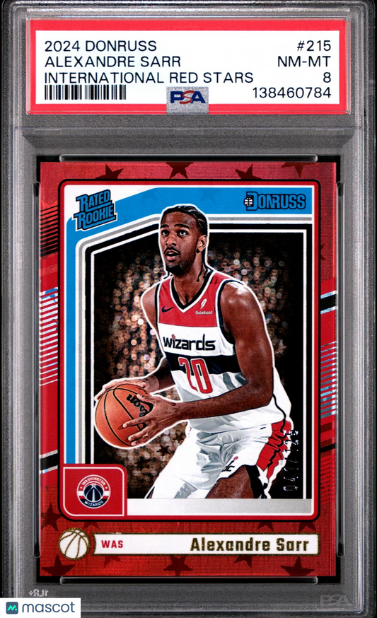 2024 Donruss - Alexandre Sarr #215 - RED STARS /125 - ROOKIE - PSA - ROOKIE /125