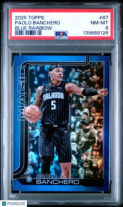 2025 TOPPS NBA - Paolo Banchero #87 - BLUE RAINBOW /150 - PSA - /150