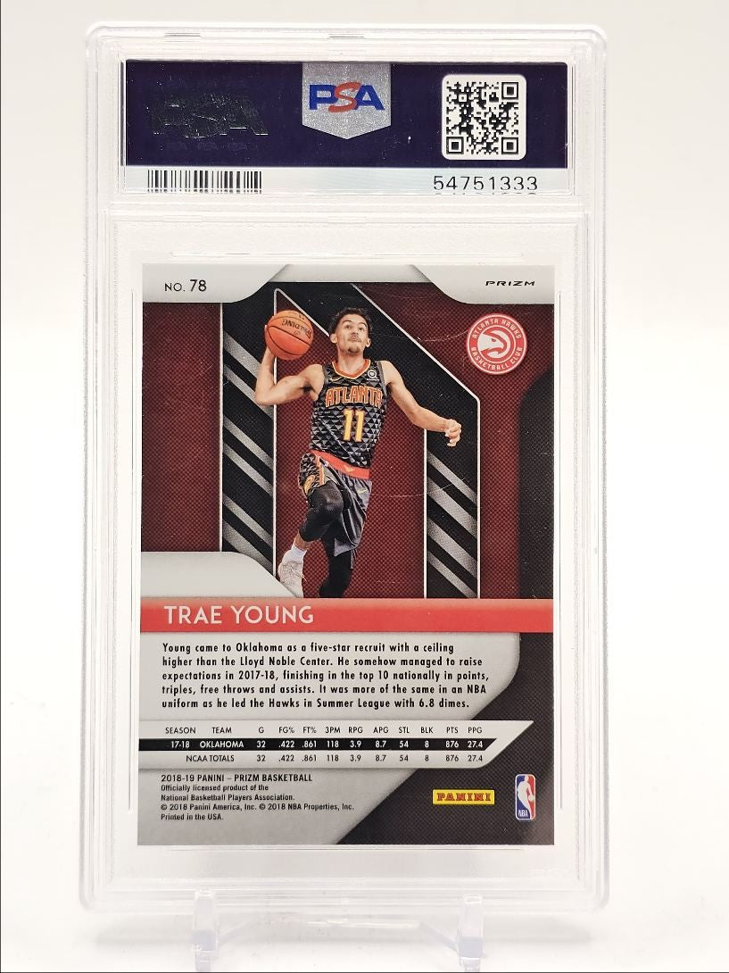 2018 Panini Prizm NBA - Trae Young #78 - Red White Blue Rookie - PSA - ROOKIE