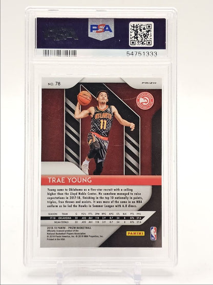 2018 Panini Prizm NBA - Trae Young #78 - Red White Blue Rookie - PSA - ROOKIE