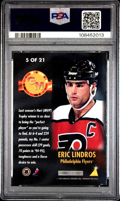 1995 Summit Hockey - ERIC LINDROS #5 -  GM'S CHOICE - PSA