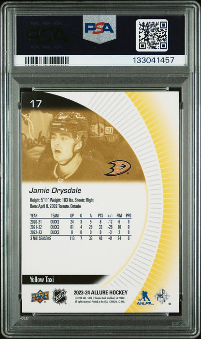 2023 Upper Deck ALLURE Hockey - JAMIE DRYSDALE #17 - YELLOW TAXI - PSA