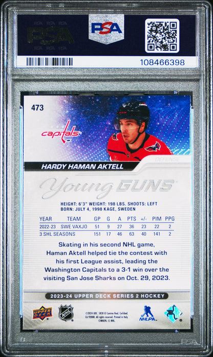2023 Upper Deck Hockey - HARDY HAMAN AKTELL #473 - Young Guns ROOKIE - PSA