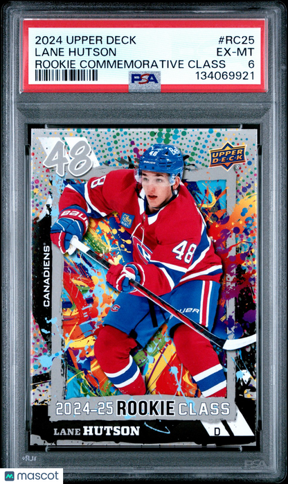2024 Upper Deck Hockey - LANE HUTSON #RC25 -  ROOKIE COMMEMORATIVE CLASS - PSA