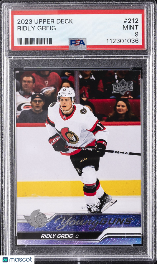 2023 Upper Deck Hockey - RIDLY GREIG #212 - Young Guns ROOKIE - PSA