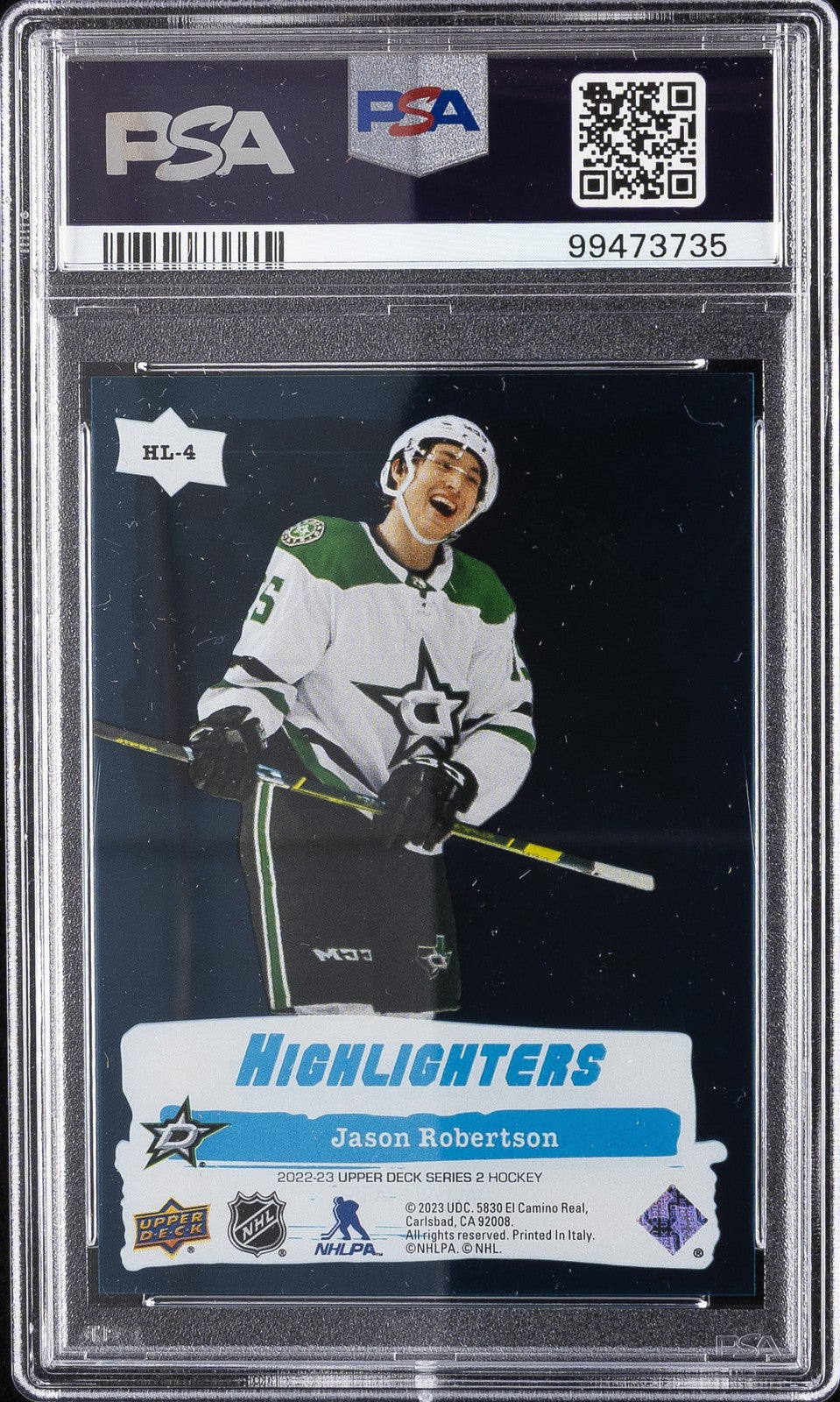 2022 Upper Deck Hockey - JASON ROBERTSON #HL4 - HIGHLIGHTERS - Blue - PSA