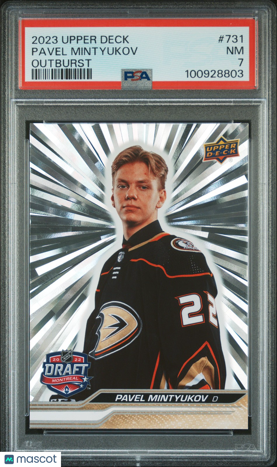 2023 Upper Deck Hockey - PAVEL MINTYUKOV #731 - OUTBURST - PSA - Silver Outburst