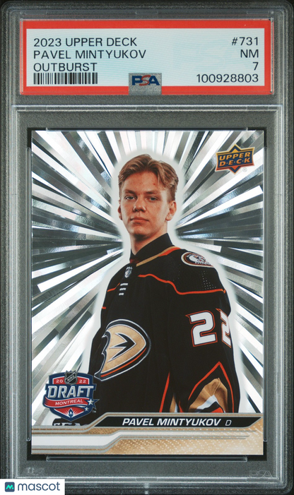 2023 Upper Deck Hockey - PAVEL MINTYUKOV #731 - OUTBURST - PSA - Silver Outburst