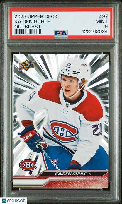 2023 Upper Deck Hockey - KAIDEN GUHLE #97 - OUTBURST - PSA - Silver Outburst
