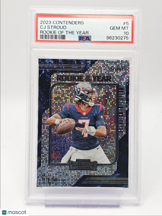 2023 Contenders NFL - C.J. STROUD #5 - ROOKIE OF THE YEAR - PSA 10