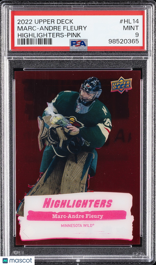 2022 Upper Deck Hockey - MARC-ANDRE FLEURY #HL14 - HIGHLIGHTERS - PINK - PSA