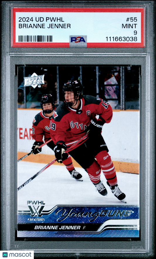 2024 Upper Deck PWHL 1ST EDITION - Brianne Jenner #55 - Young Guns ROOKIE - PSA