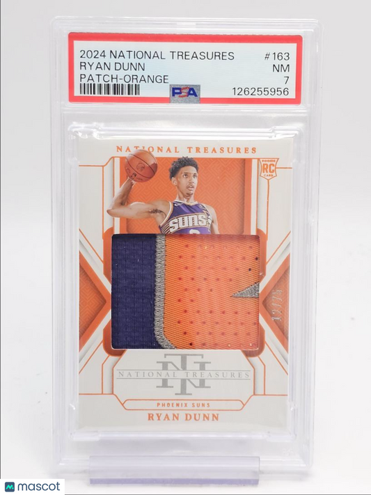 2024 National Treasures NBA- RYAN DUNN #163 - ROOKIE PATCH ORANGE - PSA - ROOKIE