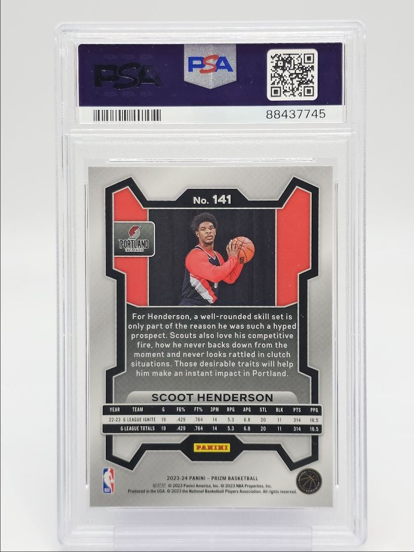 2023 Panini Prizm NBA - Scoot Henderson #141 a - ROOKIE - PSA 10
