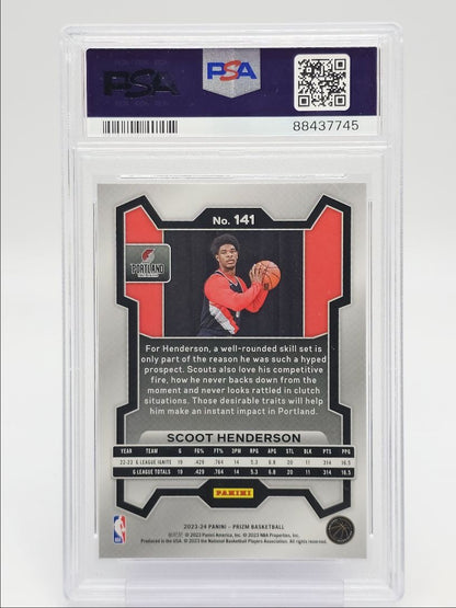 2023 Panini Prizm NBA - Scoot Henderson #141 a - ROOKIE - PSA 10