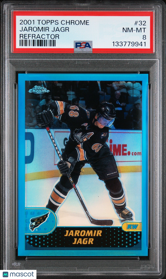 2001 Topps Chrome Hockey - Jaromir Jagr #32 - REFRACTOR - PSA 8