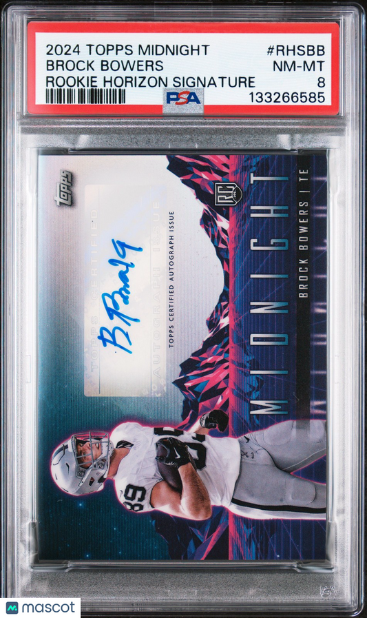2024 Topps Midnight Football - BROCK BOWERS - Rookie Auto - PSA - ROOKIE AUTO