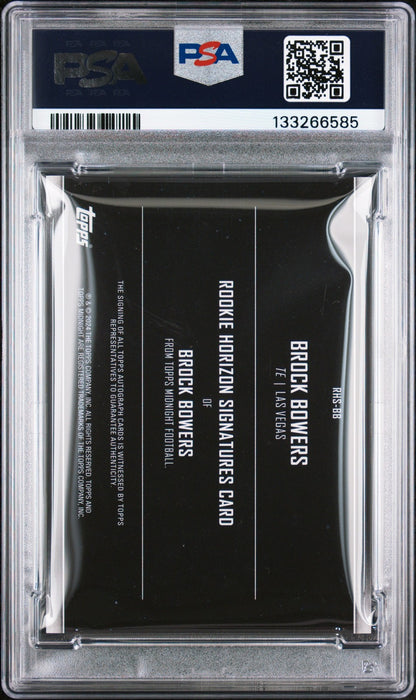2024 Topps Midnight Football - BROCK BOWERS - Rookie Auto - PSA - ROOKIE AUTO