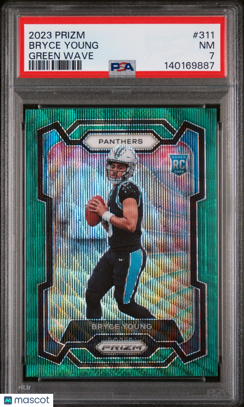 2023 Panini Prizm Football NFL - BRYCE YOUNG - GREEN WAVE Rookie - PSA - ROOKIE