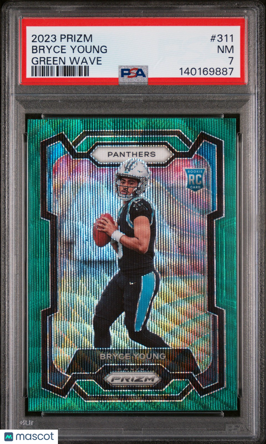 2023 Panini Prizm Football NFL - BRYCE YOUNG - GREEN WAVE Rookie - PSA - ROOKIE
