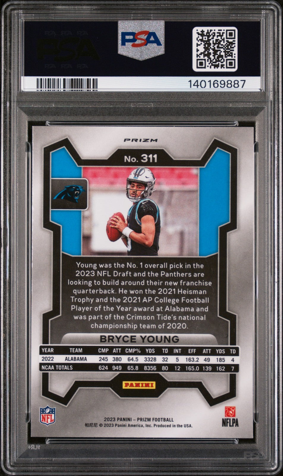 2023 Panini Prizm Football NFL - BRYCE YOUNG - GREEN WAVE Rookie - PSA - ROOKIE