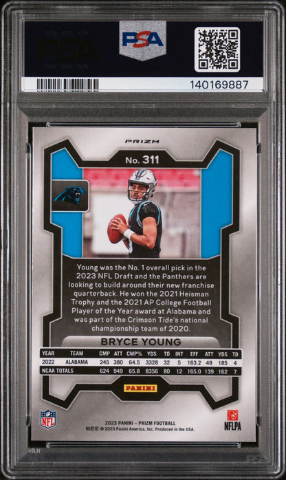 2023 Panini Prizm Football NFL - BRYCE YOUNG - GREEN WAVE Rookie - PSA - ROOKIE