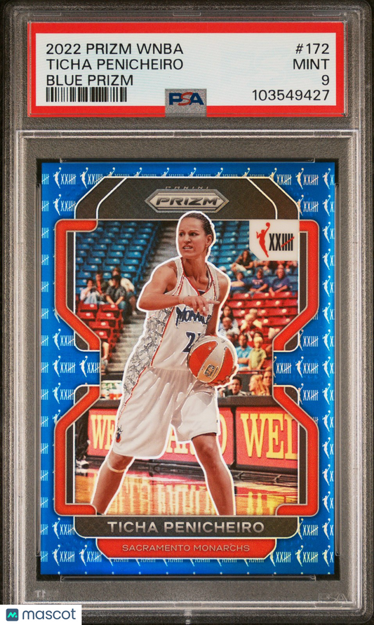 2022 Panini Prizm WNBA - TICHA PENICHEIRO #172 - Blue Prizm /149 - PSA 9 - /149