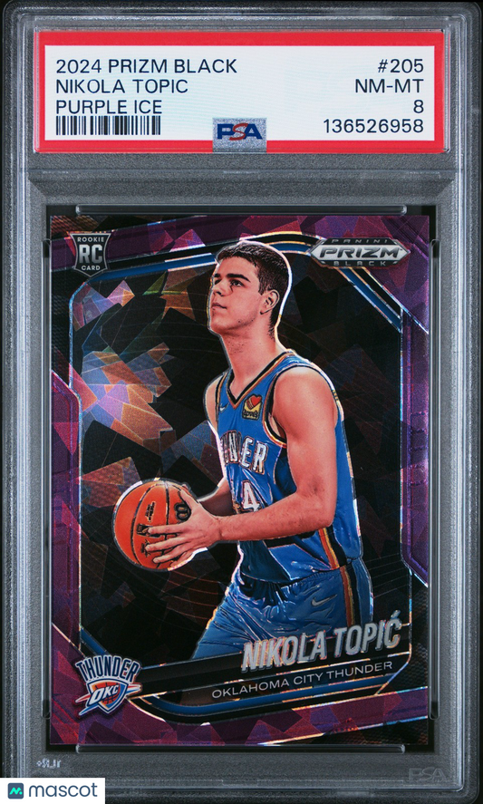 2024 Panini Prizm BLACK- NIKOLA TOPIC #205 - PURPLE ICE /149 - PSA - Rookie /149